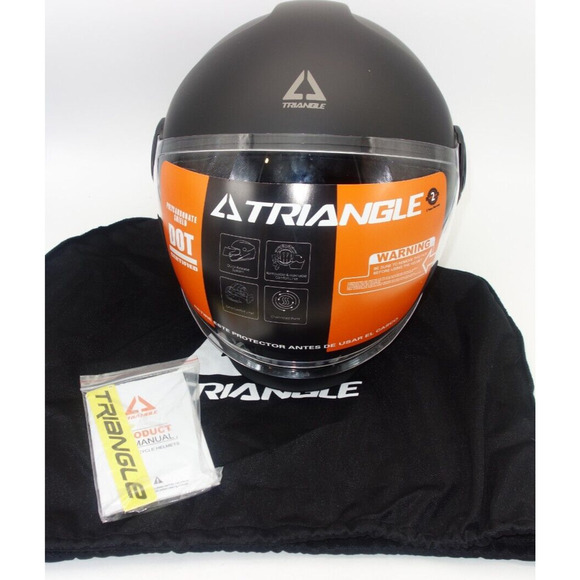 NEW TRIANGLE XXL Full Face Motorcycle Helmet Visor Sunshield Matte Black *READ* - Picture 1 of 15